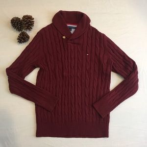 TOMMY HILFIGER Argile Wool Blend Collared Sweater